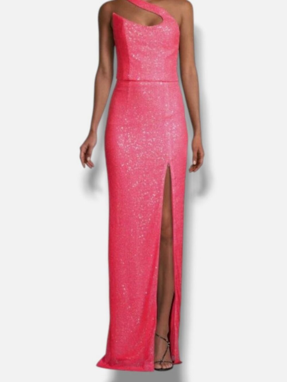 Black Halo Women's Pink Brew One-Shoulder Gown Dress Size 4